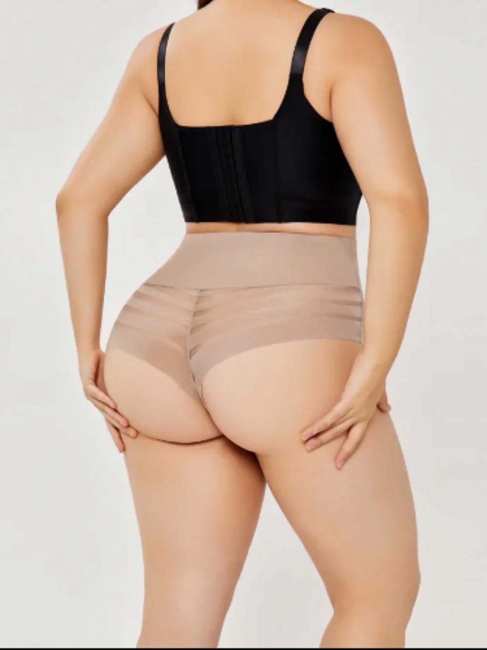 High Waist Tummy Control Shapewear Panties – Beige Small